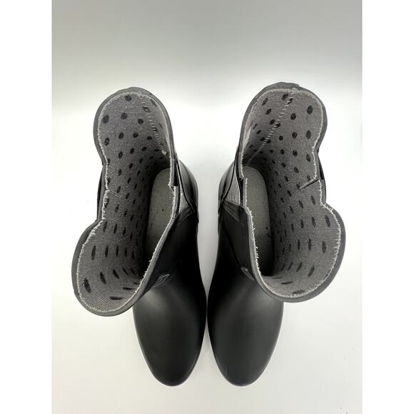 London Fog Collection Black Piccadilly Waterproof Memory Rubber Boots Size 9M - Picture 6 of 11